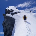 pitching up a ridge, alpine course